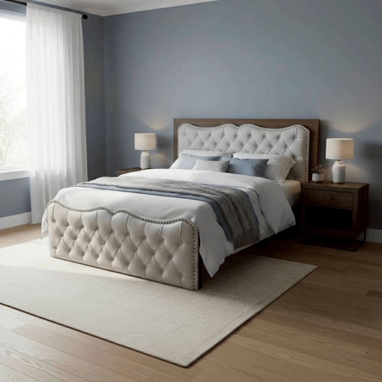 ฐานรองหัวเตียง 3.5 ฟุต WISDOM DESIGN FURNITURE รุ่น ROYAL PRINCESS สีเทา